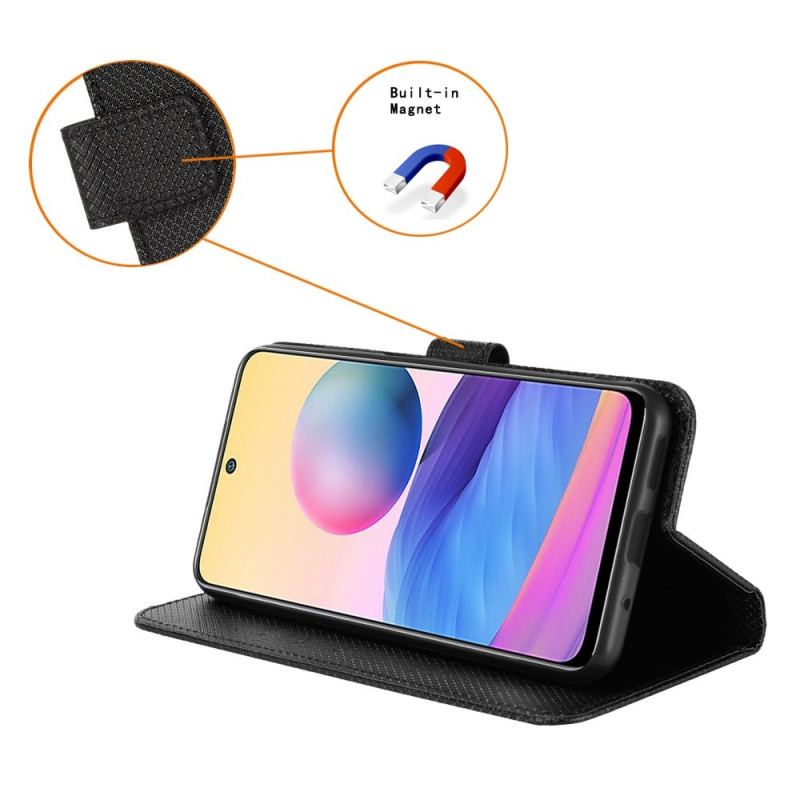 Capa Flip Para Oppo Find X5 Lite De Cordão Couro Falso Estiloso Com Tiras