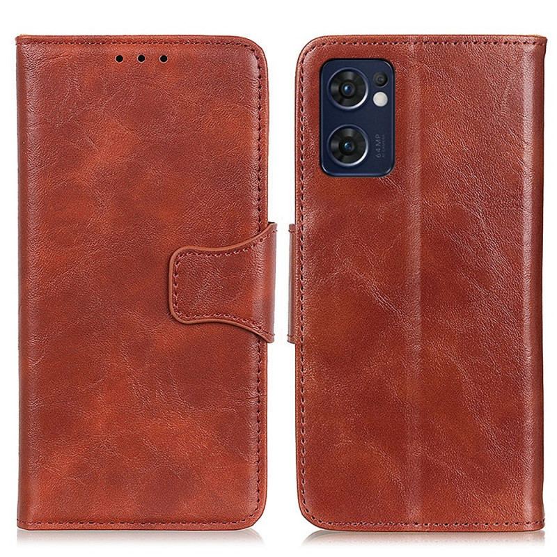 Capa Flip Para Oppo Find X5 Lite De Couro Aba Magnética De Textura