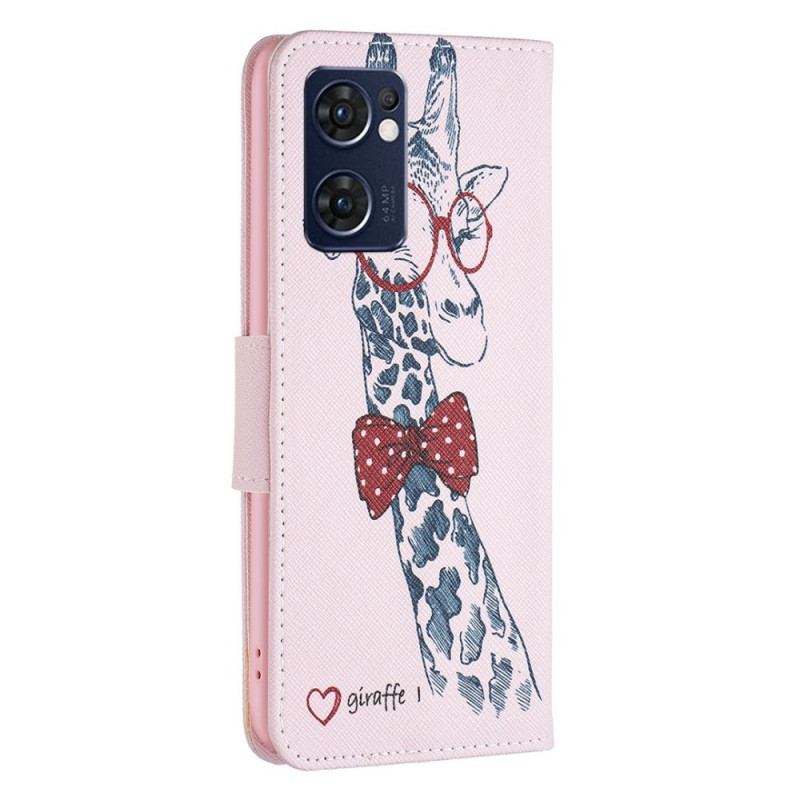 Capa Flip Para Oppo Find X5 Lite Girafa Inteligente