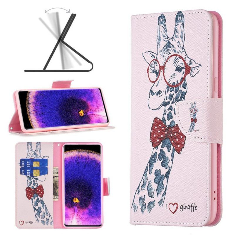 Capa Flip Para Oppo Find X5 Lite Girafa Inteligente