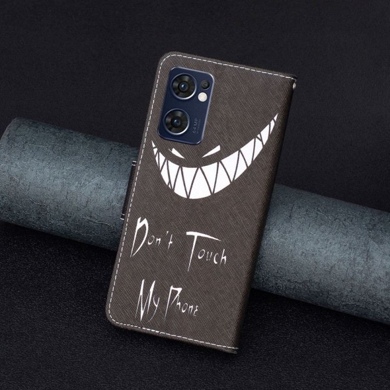 Capa Folio Para Oppo Find X5 Lite Telefone Do Diabo