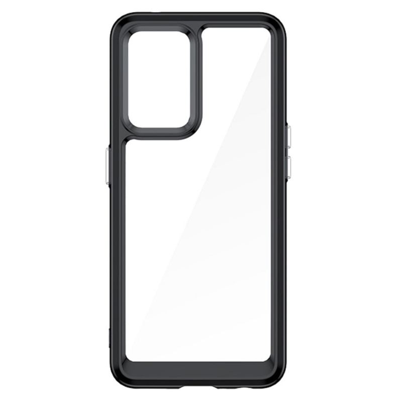 Capa Para Oppo Find X5 Lite Bordas Coloridas Transparentes Híbridas