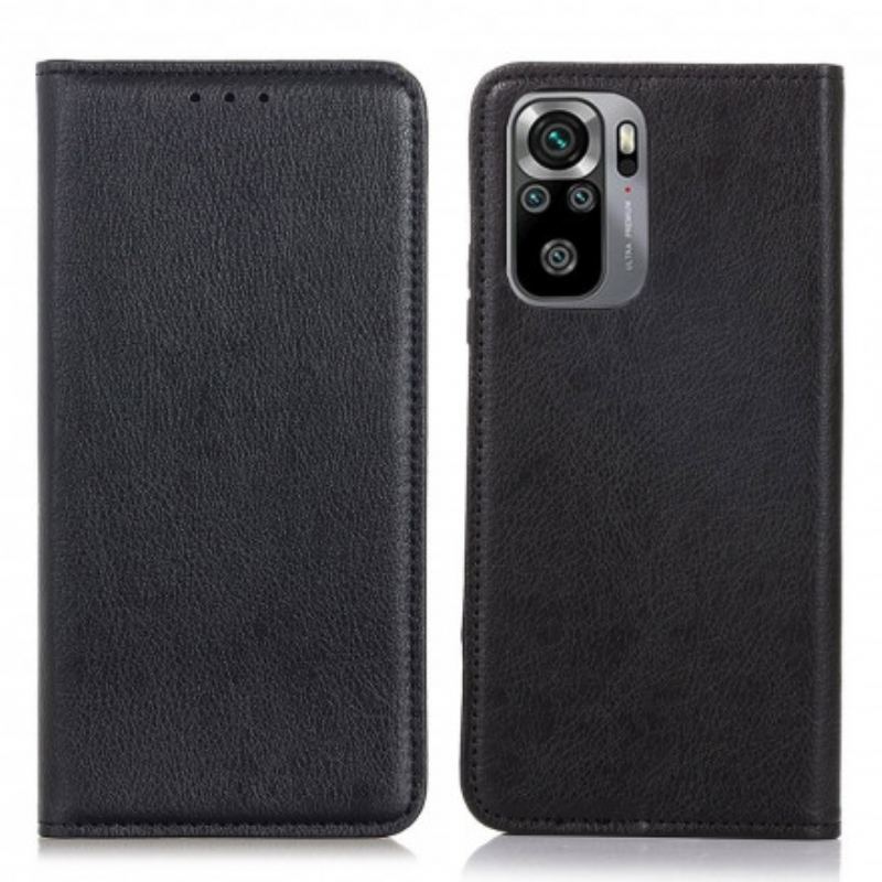 Capa De Celular Para Xiaomi Redmi Note 10 / 10S Flip Couro Rachado De Lichia