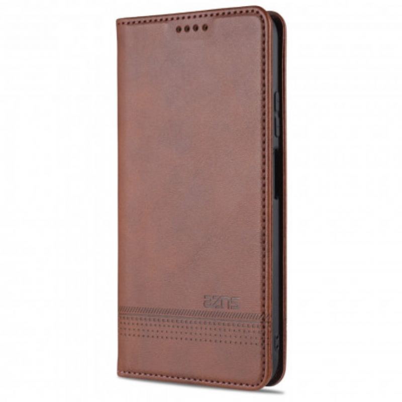 Capa De Celular Para Xiaomi Redmi Note 10 / 10S Flip Estilo De Couro Azns