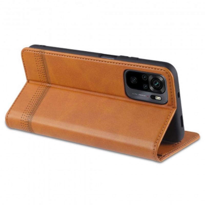 Capa De Celular Para Xiaomi Redmi Note 10 / 10S Flip Estilo De Couro Azns