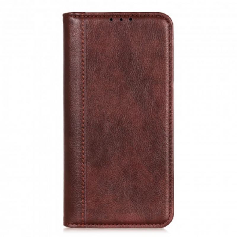 Capa De Celular Para Xiaomi Redmi Note 10 / 10S Flip Versão Couro Rachado Lichia