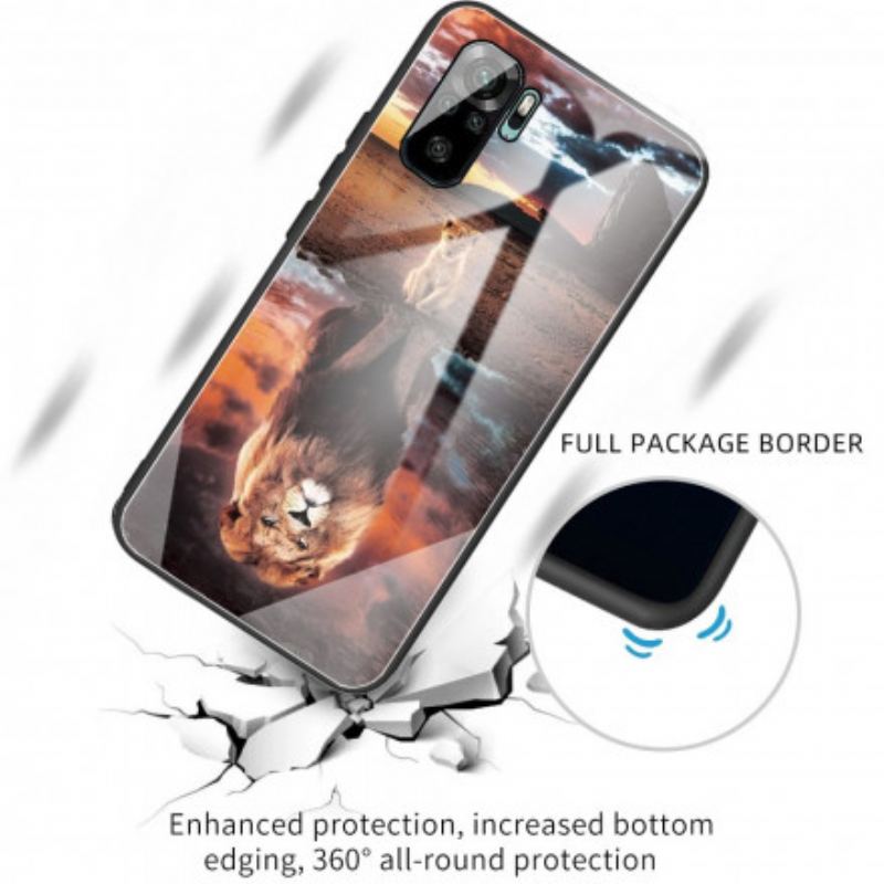 Capa De Celular Para Xiaomi Redmi Note 10 / 10S Vidro Temperado Do Sonho Do Filhote De Leão