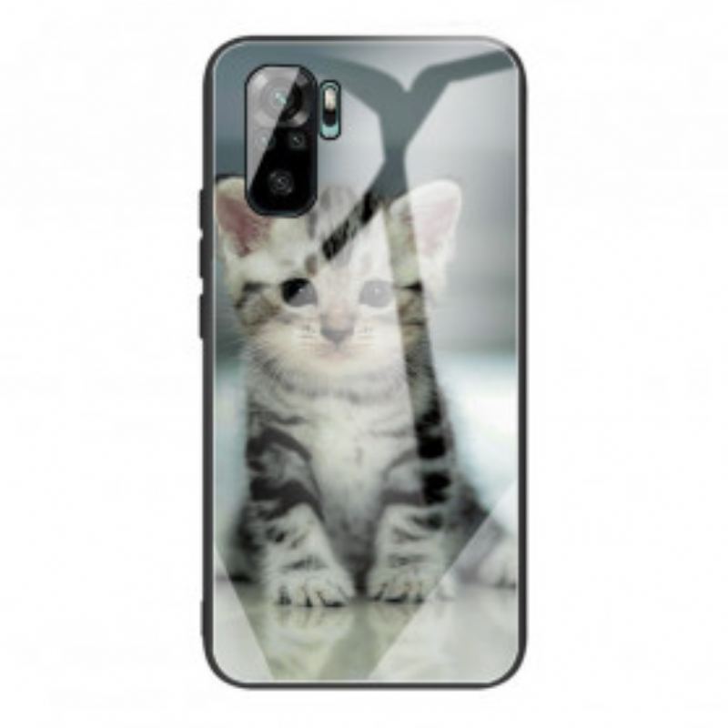 Capa De Celular Para Xiaomi Redmi Note 10 / 10S Vidro Temperado Gatinho