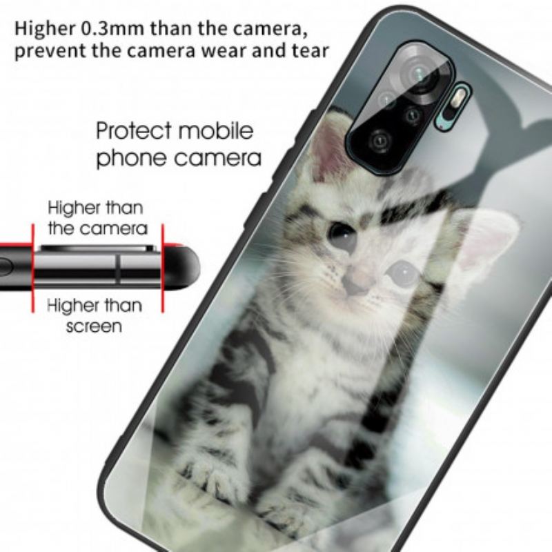 Capa De Celular Para Xiaomi Redmi Note 10 / 10S Vidro Temperado Gatinho