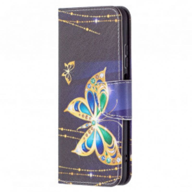 Capa De Couro Para Xiaomi Redmi Note 10 / 10S Borboleta Mágica