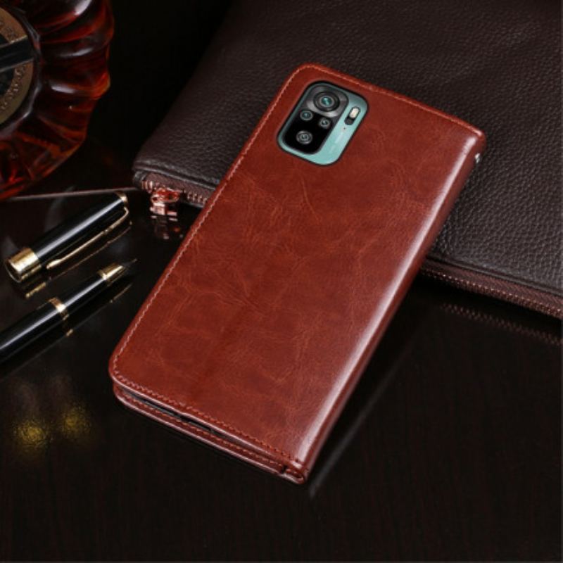 Capa De Couro Para Xiaomi Redmi Note 10 / 10S Imitação De Couro Idewei