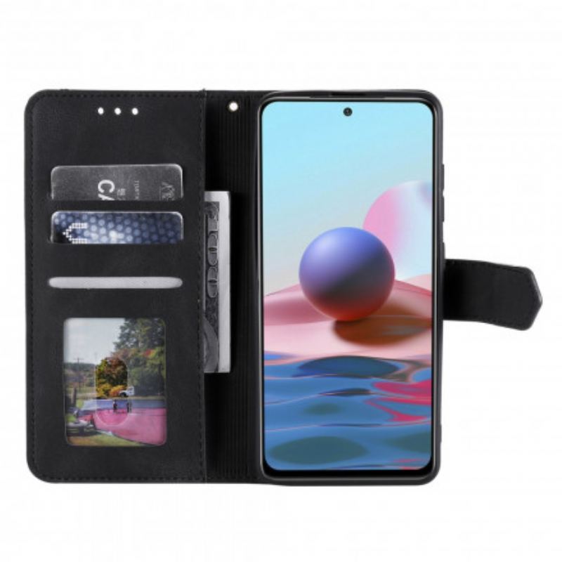 Capa De Couro Para Xiaomi Redmi Note 10 / 10S Rebites Bicolores De Couro Falso