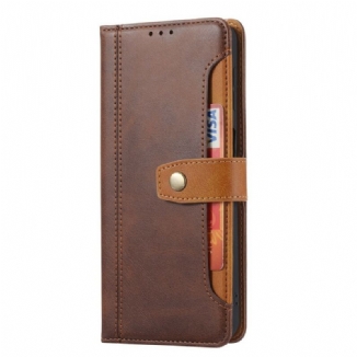 Capa De Couro Para Xiaomi Redmi Note 10 / 10S Titular De Cartão Frontal E Alça