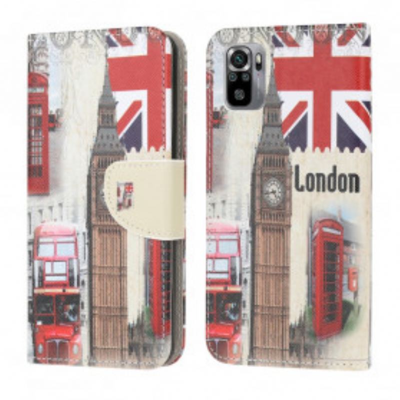 Capa Em Pele Para Xiaomi Redmi Note 10 / 10S Vida Em Londres