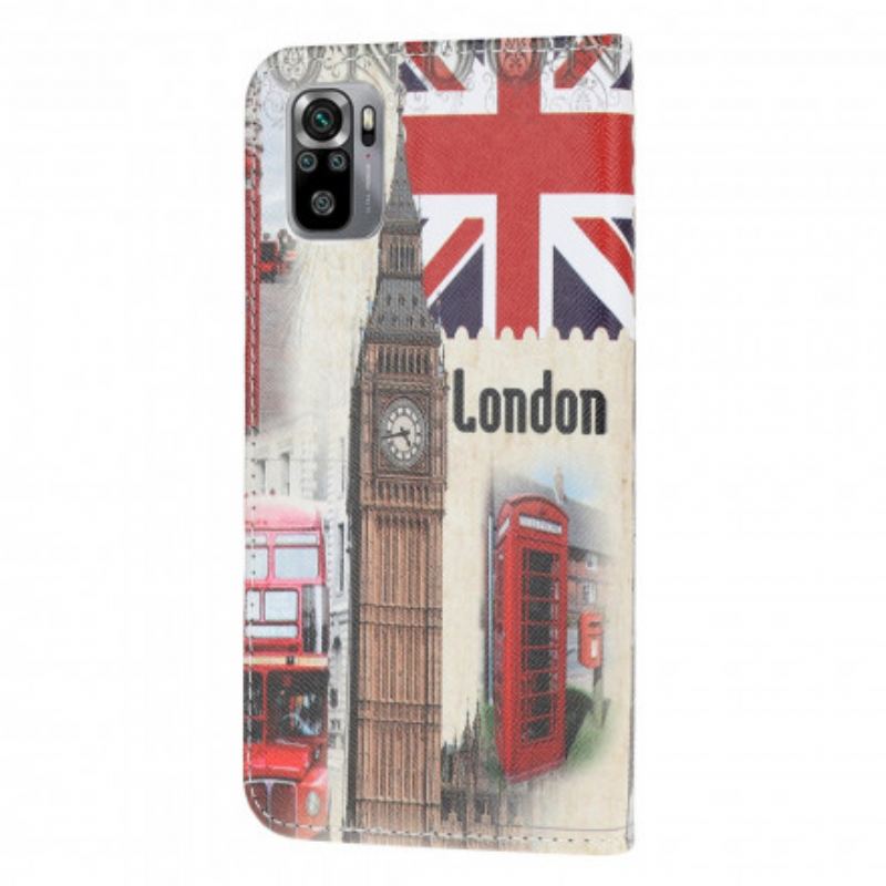 Capa Em Pele Para Xiaomi Redmi Note 10 / 10S Vida Em Londres