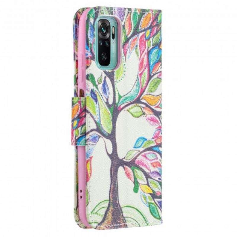 Capa Flip Para Xiaomi Redmi Note 10 / 10S Árvore Colorida