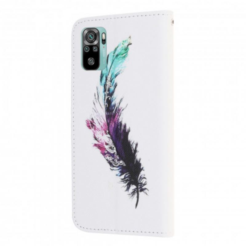 Capa Flip Para Xiaomi Redmi Note 10 / 10S De Cordão Pena Com Cordão