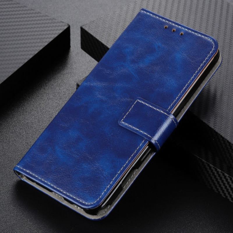 Capa Folio Para Xiaomi Redmi Note 10 / 10S Costuras Brilhantes E Expostas