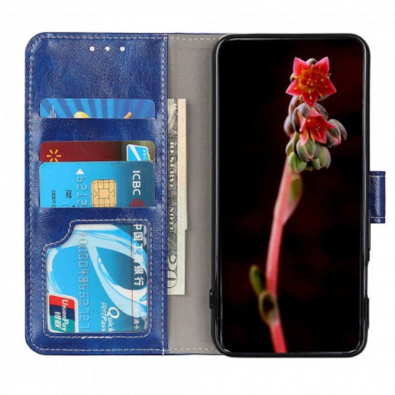 Capa Folio Para Xiaomi Redmi Note 10 / 10S Costuras Brilhantes E Expostas