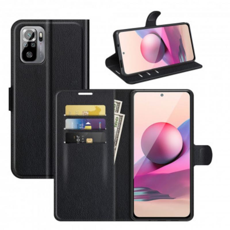 Capa Folio Para Xiaomi Redmi Note 10 / 10S Fecho Magnético Estilo Couro