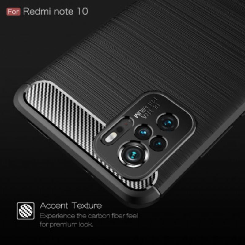 Capa Para Xiaomi Redmi Note 10 / 10S Fibra De Carbono Escovada