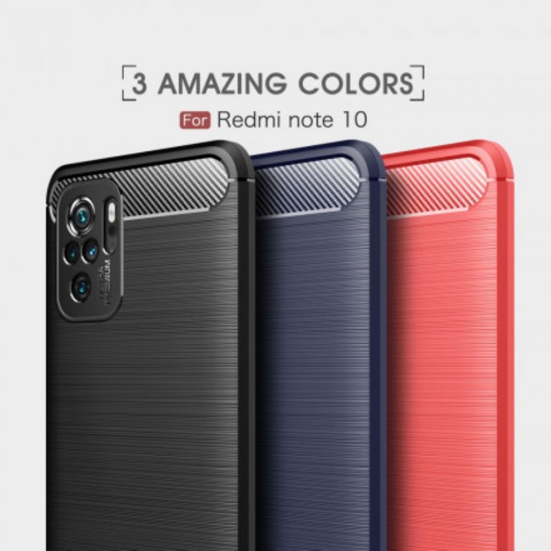 Capa Para Xiaomi Redmi Note 10 / 10S Fibra De Carbono Escovada
