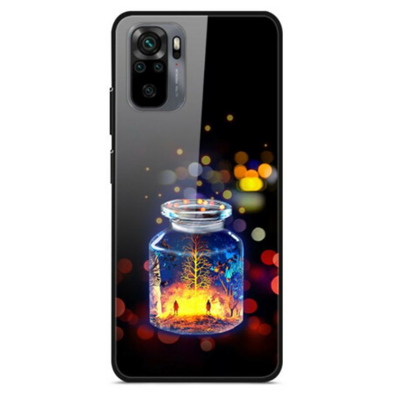 Capa Para Xiaomi Redmi Note 10 / 10S Garrafa De Desejo De Vidro Temperado