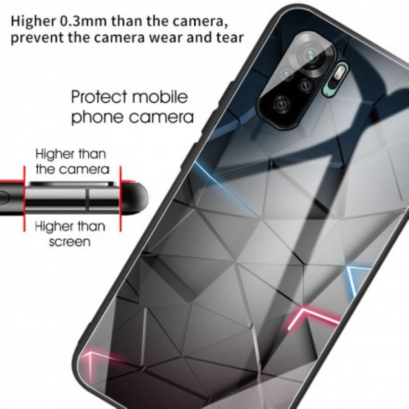 Capa Para Xiaomi Redmi Note 10 / 10S Geometria Do Vidro Temperado
