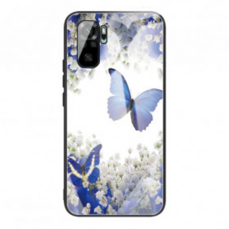 Capa Para Xiaomi Redmi Note 10 / 10S Vidro Temperado Com Design De Borboletas