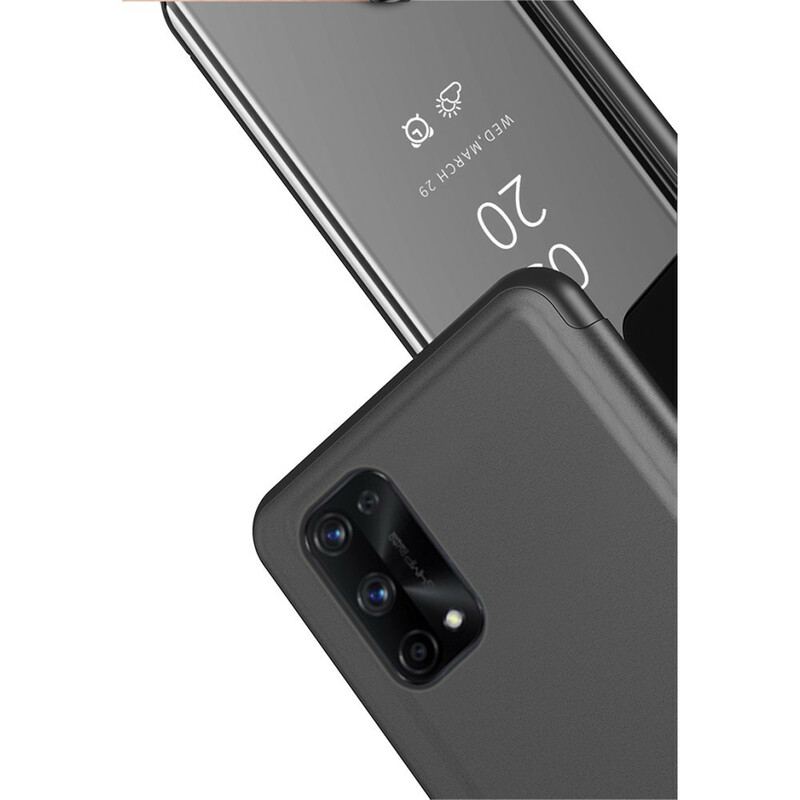 Capa De Celular Para Realme 7 Pro Espelho E Couro Sintético