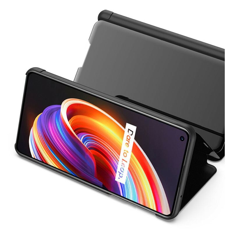 Capa De Celular Para Realme 7 Pro Espelho E Couro Sintético
