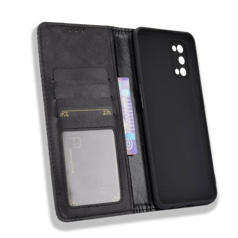 Capa De Celular Para Realme 7 Pro Flip Efeito Couro Vintage Estilizado