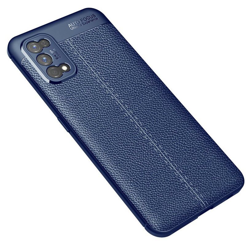 Capa Para Realme 7 Pro Linha Dupla Efeito Couro Litchi