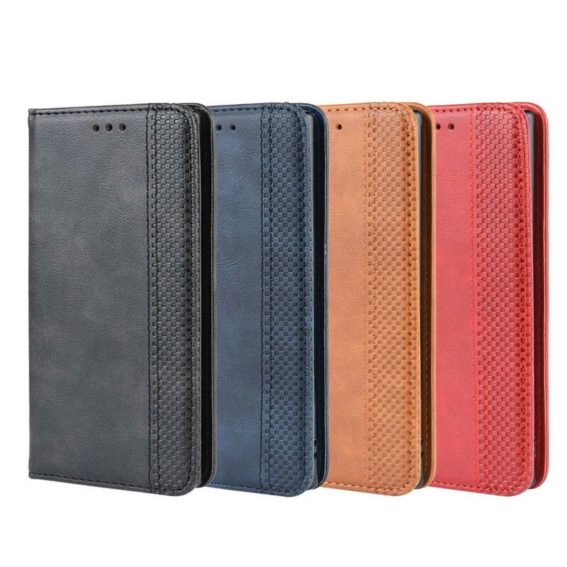 Capa De Celular Para Samsung Galaxy Note 10 Flip Efeito Couro Vintage Estilizado