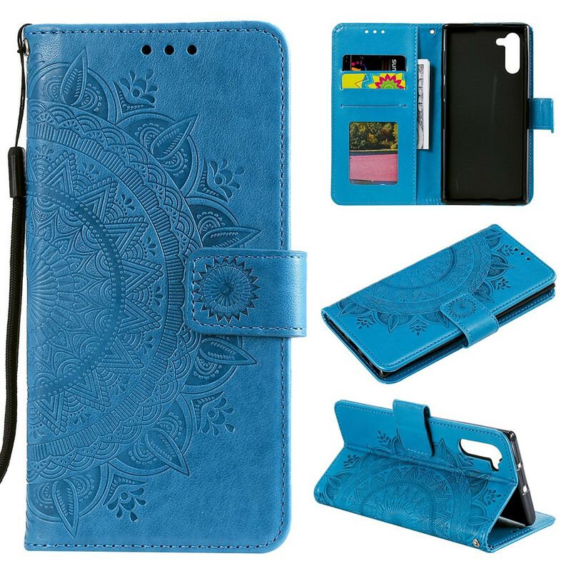 Capa De Couro Para Samsung Galaxy Note 10 Mandala Do Sol