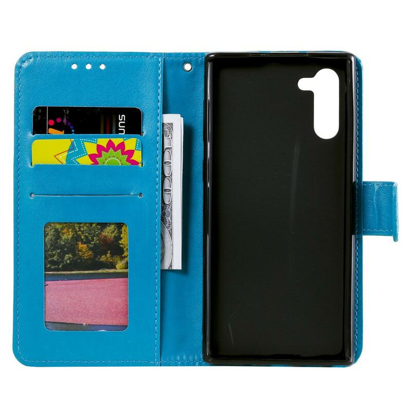 Capa De Couro Para Samsung Galaxy Note 10 Mandala Do Sol