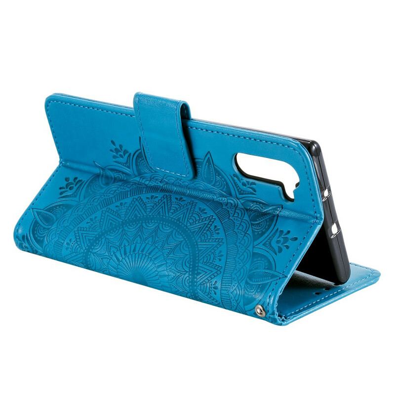 Capa De Couro Para Samsung Galaxy Note 10 Mandala Do Sol