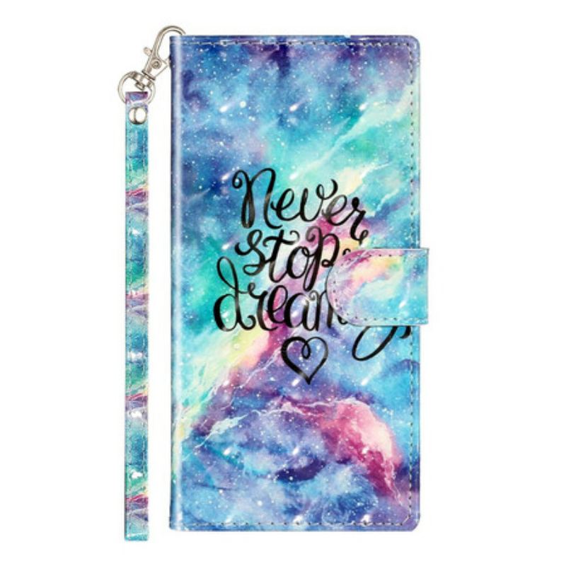 Capa De Couro Para Samsung Galaxy Note 10 Nunca Pare De Sonhar Com Pontos De Luz