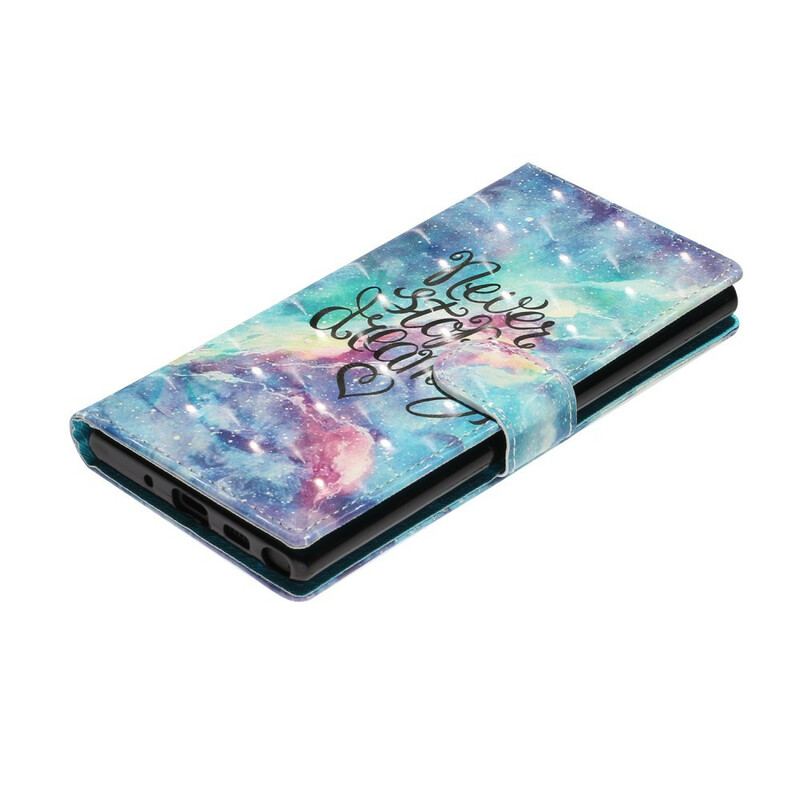 Capa De Couro Para Samsung Galaxy Note 10 Nunca Pare De Sonhar Com Pontos De Luz