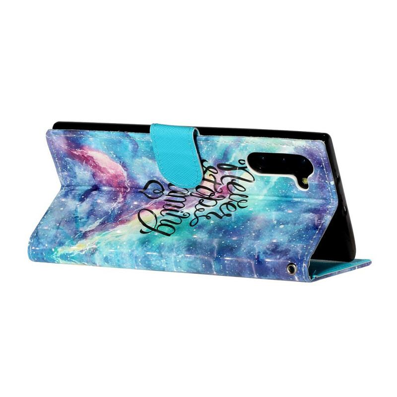 Capa De Couro Para Samsung Galaxy Note 10 Nunca Pare De Sonhar Com Pontos De Luz