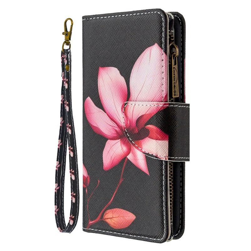 Capa Flip Para Samsung Galaxy Note 10 Bolso Com Zíper Flor