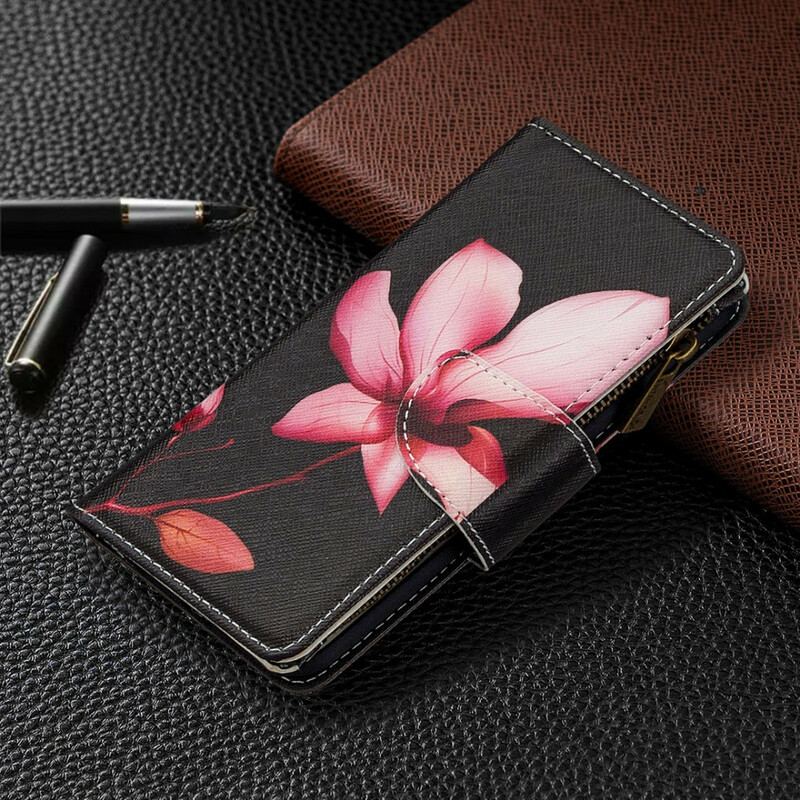 Capa Flip Para Samsung Galaxy Note 10 Bolso Com Zíper Flor