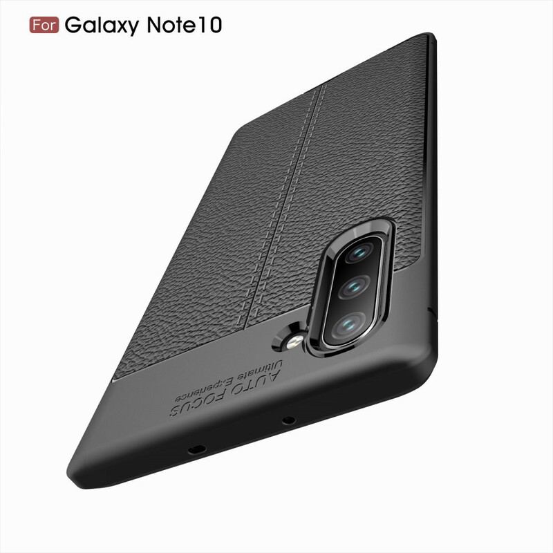 Capa Para Samsung Galaxy Note 10 Linha Dupla Efeito Couro Litchi