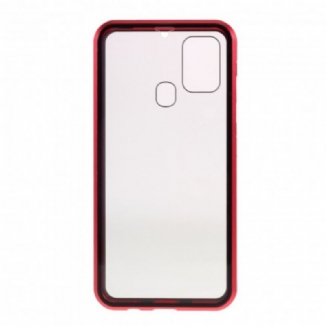 Capa Para Samsung Galaxy M31 Bordas De Metal E Vidro Temperado