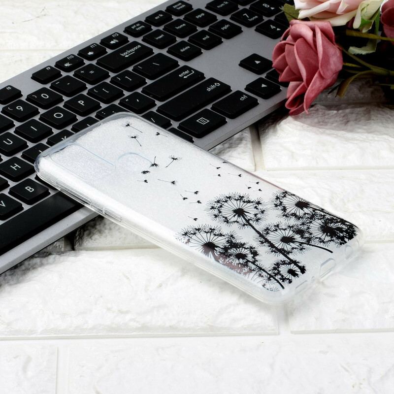 Capa Para Samsung Galaxy M31 Dentes-de-leão Pretos Sem Costura