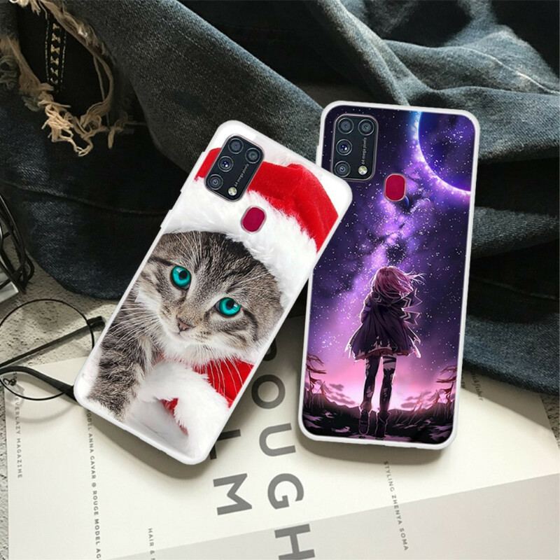 Capa Para Samsung Galaxy M31 Gato De Natal