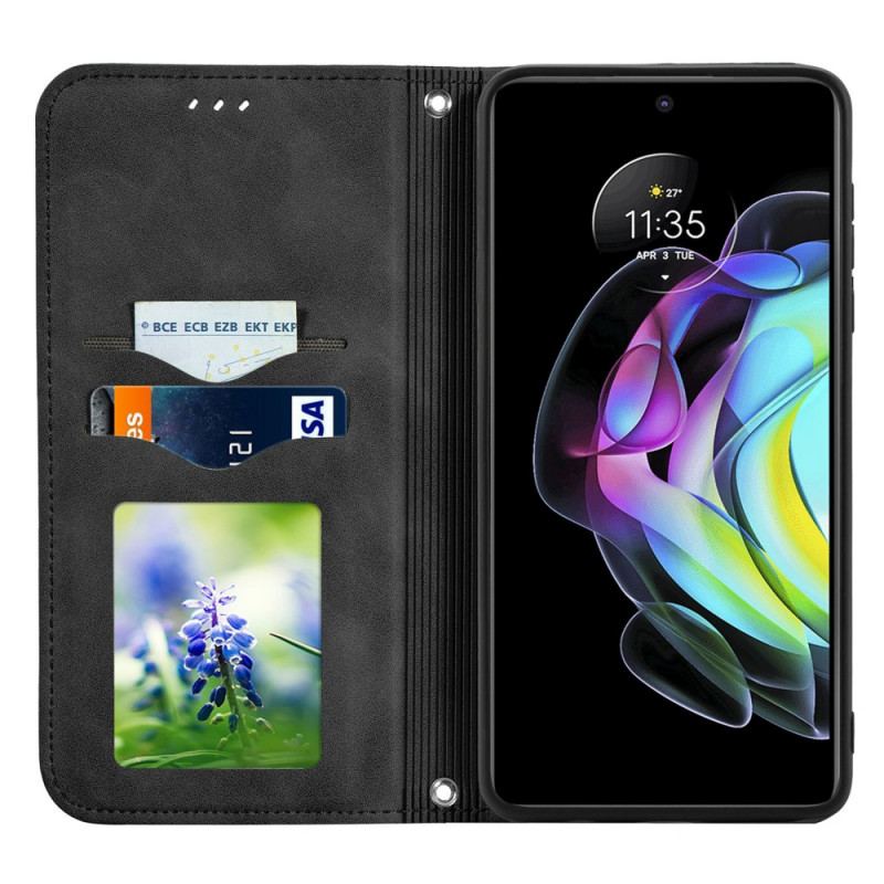 Capa De Celular Para Motorola Edge 20 Flip Design De Toque De Pele