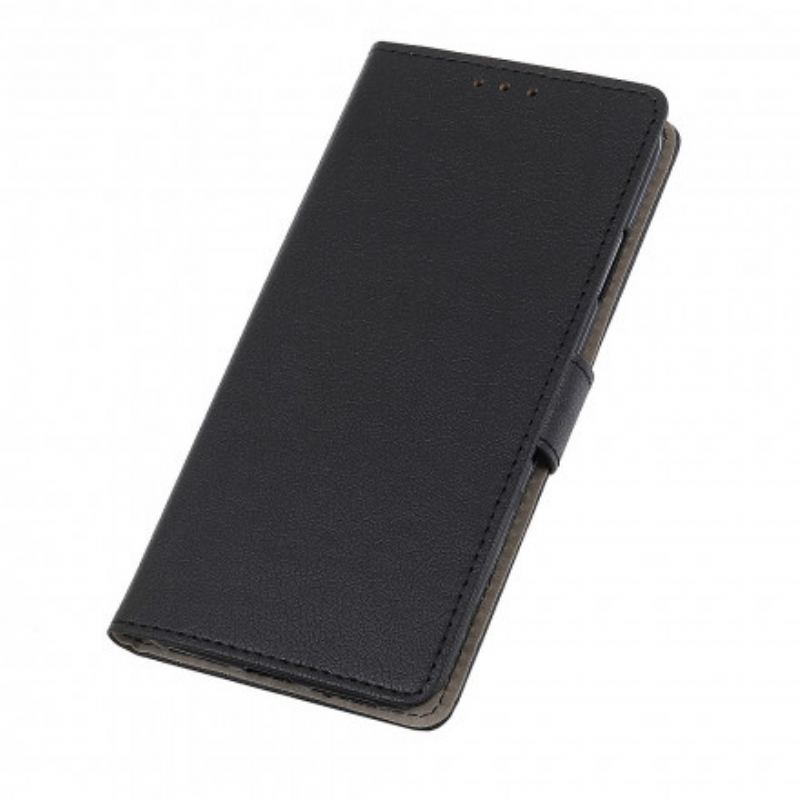 Capa De Couro Para Motorola Edge 20 Efeito Couro Clássico