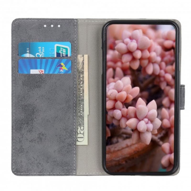 Capa De Couro Para Motorola Edge 20 Couro Falso Vintage