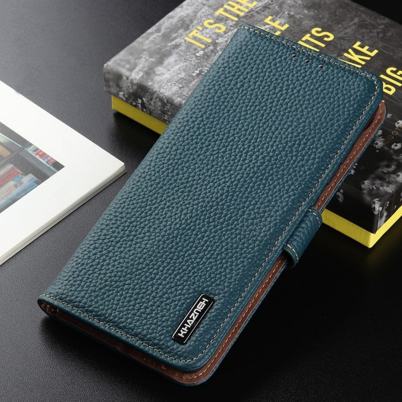 Capa De Couro Para Motorola Edge 20 Khazneh Lichia Couro